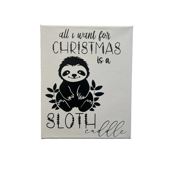 Sloth Cuddle Canvas 8x10 - The Perfect Christmas Gift for Animal Lovers - Picture 3 of 5
